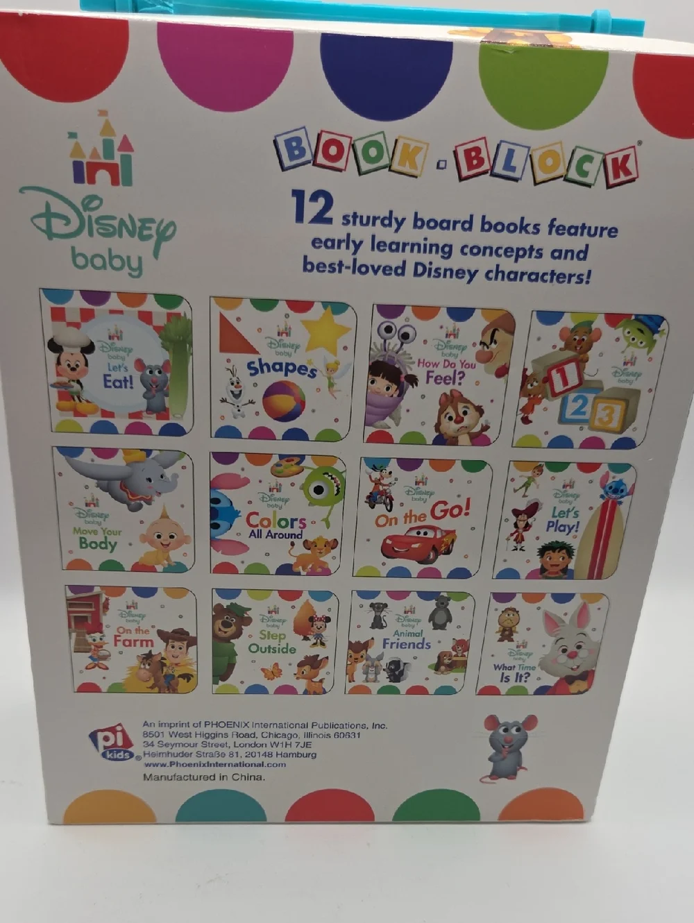 Disney Baby Multi-Color Board Book Set - White, Red, Blue, Green, Purple